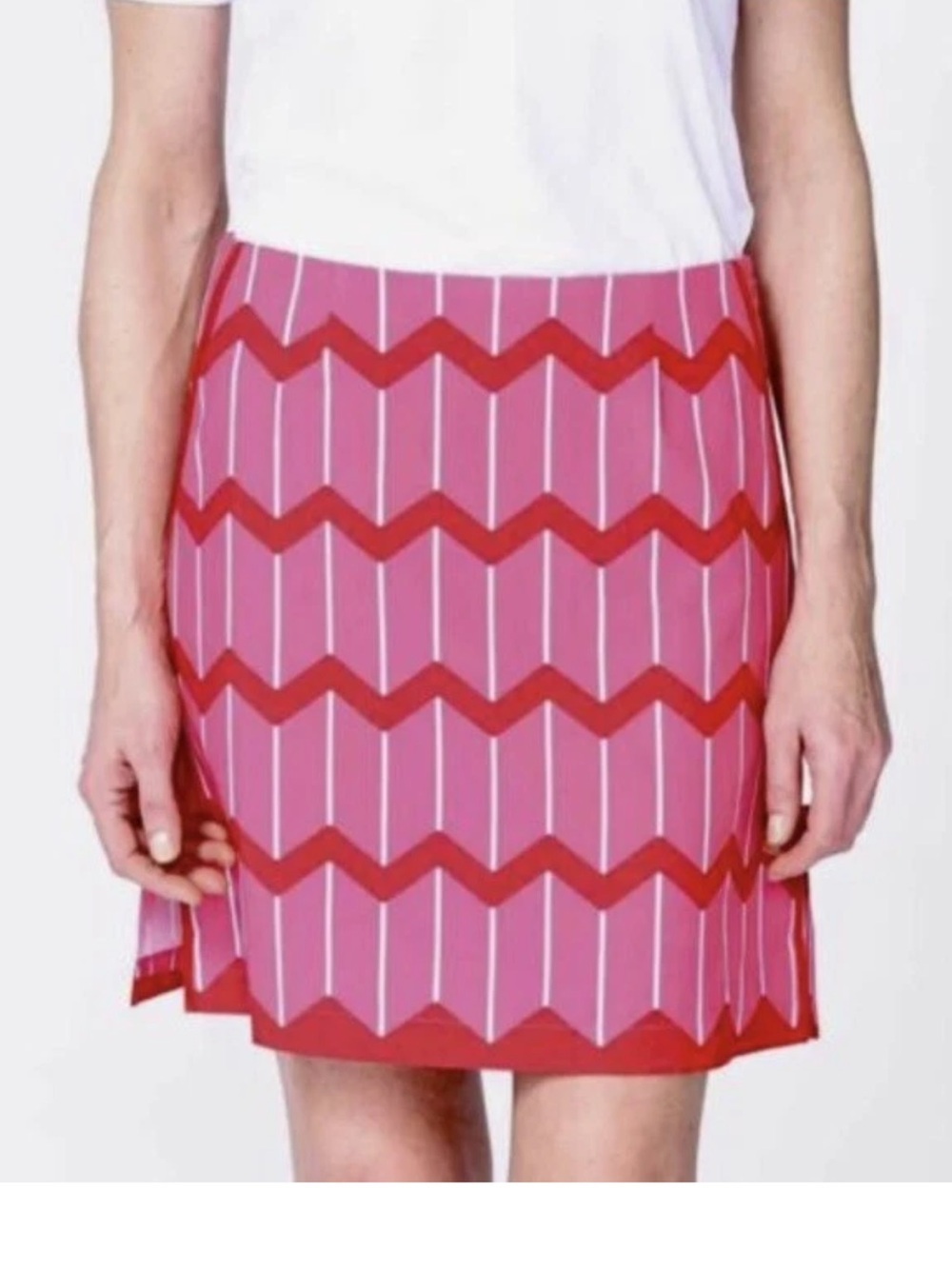 Women’s Golftini Retired I Love Lucy Bold Pink And Red‎ Chevron Print Golf Skort